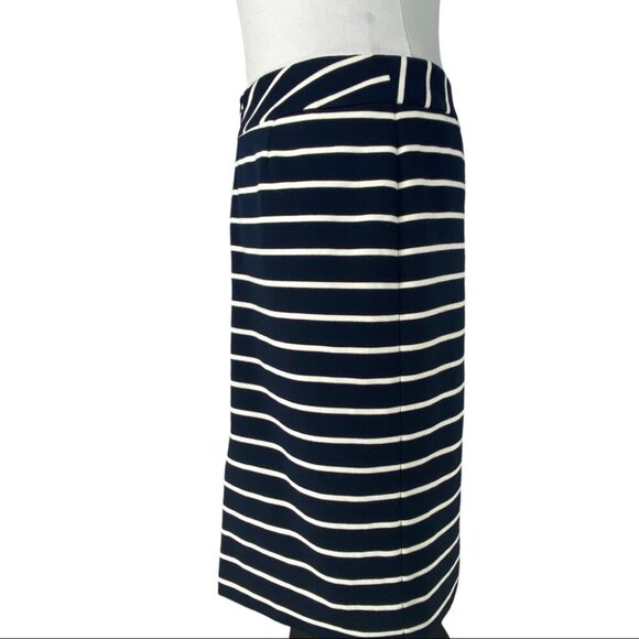 Tahari ASL Women's‎ Navy White Striped Business Career Pencil Skirt 4/W29 - Picture 3 of 7